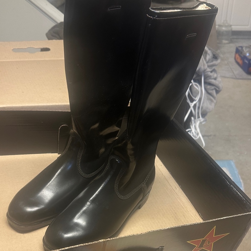 New , Black Riding Boots with sheep skin lining